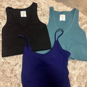Athleta Black, Teal, and Blue Tank Tops